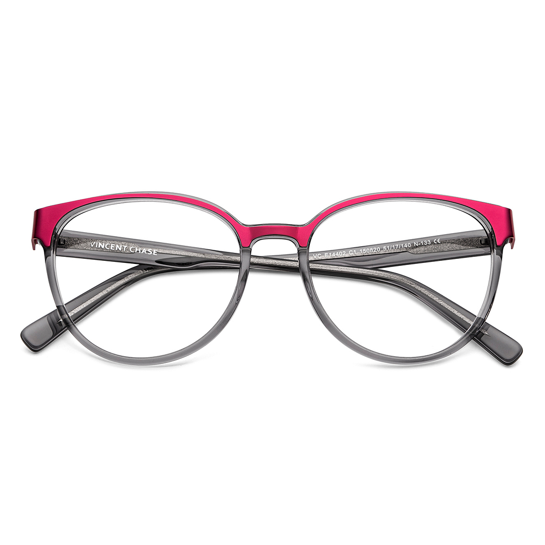 Vincent Chase Online Gray Transparent Full Rim Round left side