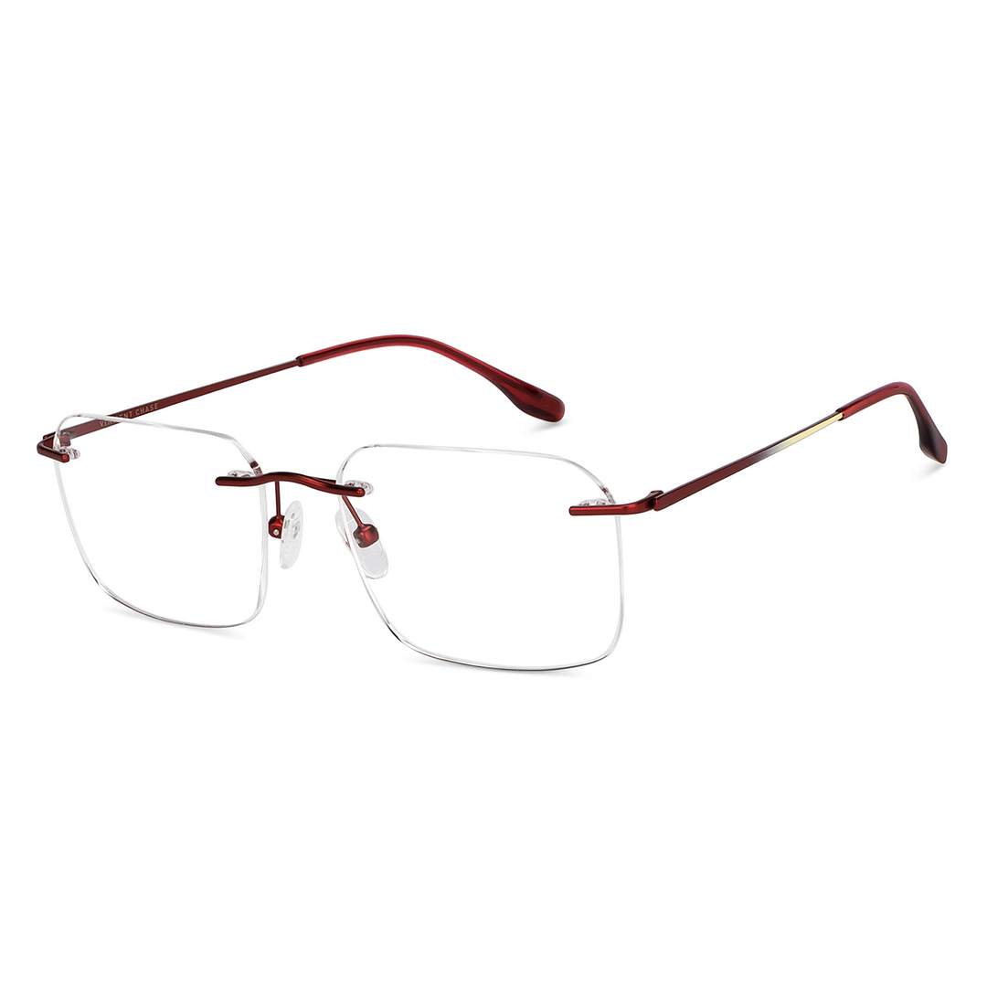 Vincent Chase Online Red Rimless Geometric right side