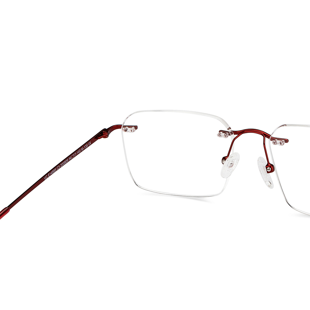 Vincent Chase Online Red Rimless Geometric right side