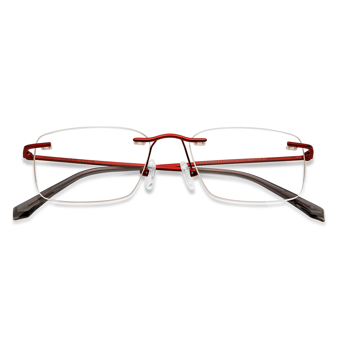 Vincent Chase Online Red Rimless Rectangle left side