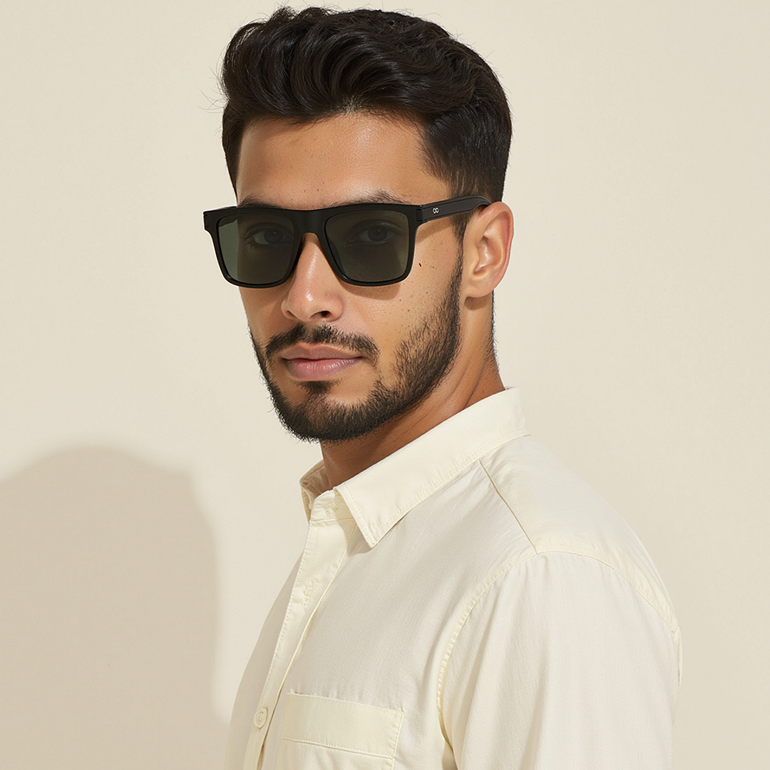 Vincent Chase Black Full Rim Square left side