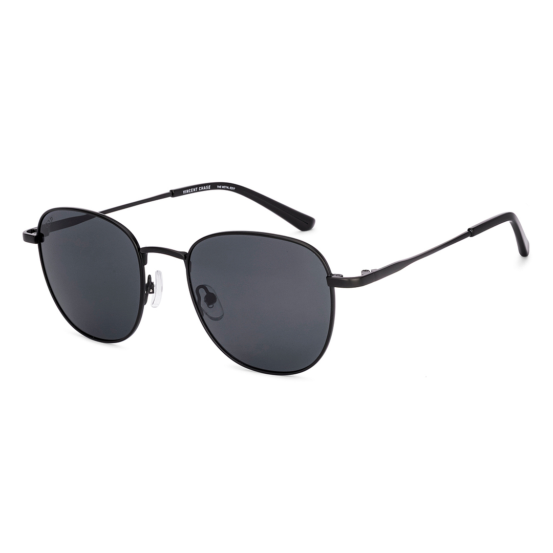 Vincent Chase Polarized Black Full Rim Round left side