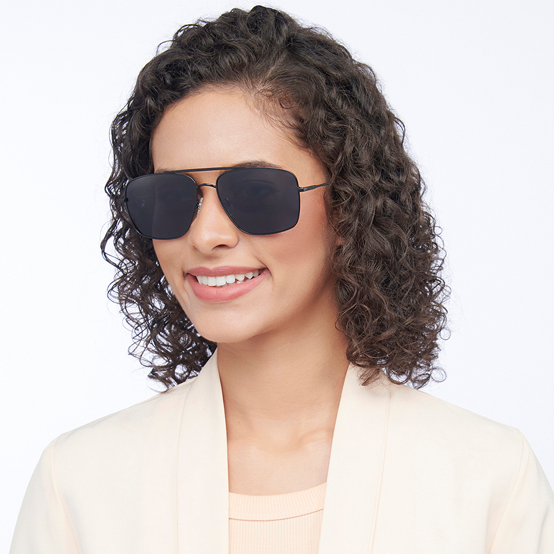 Buy Matte Black Grey Solid Full Rim Rectangle Square Vincent Chase