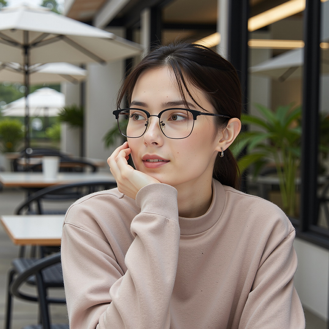 Vincent Chase Black Full Rim Square right side