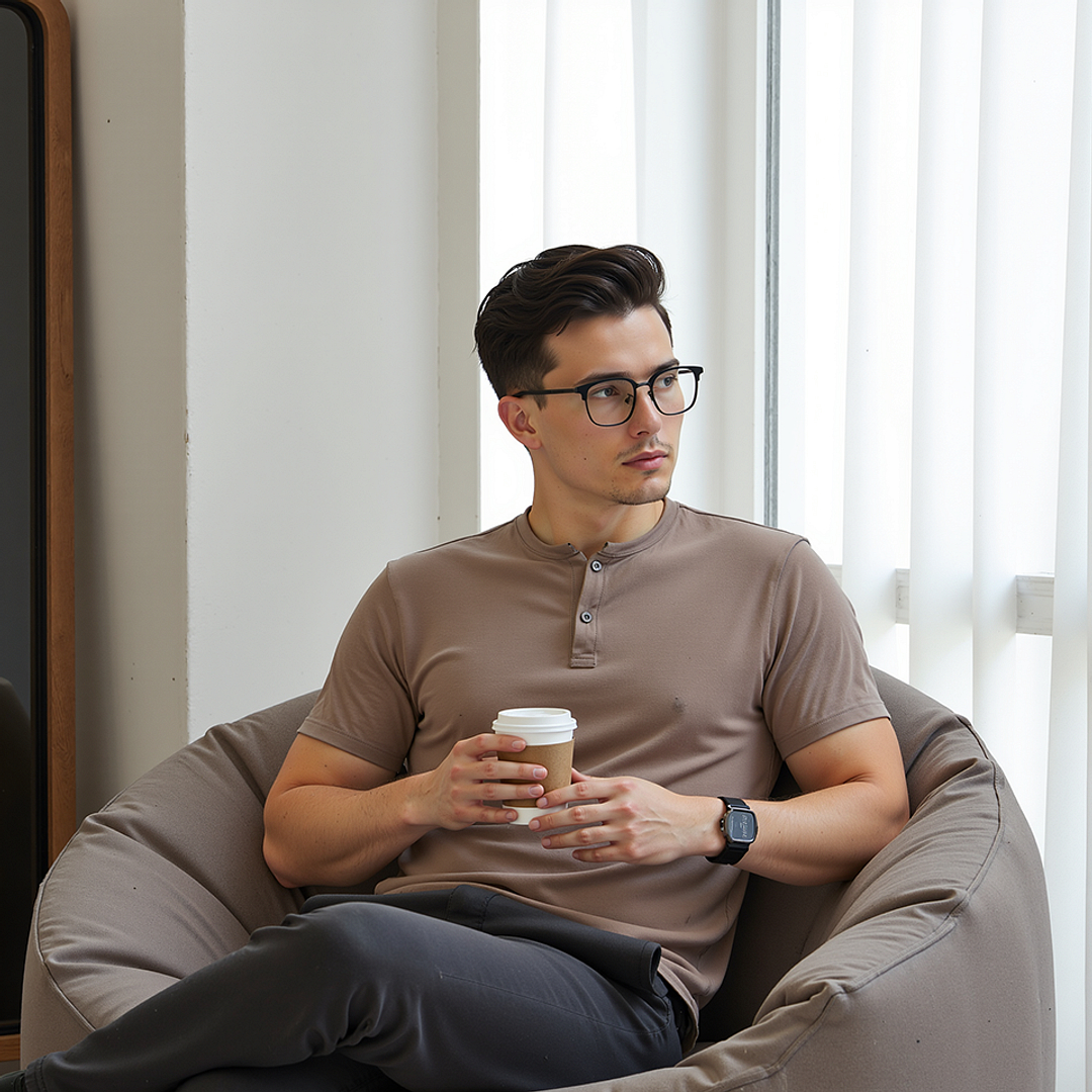 Vincent Chase Black Full Rim Square left side