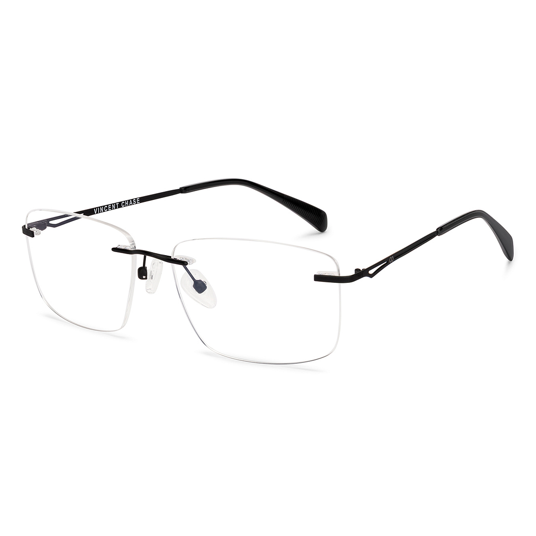 Vincent Chase MATTE BLACK Rimless Square right side