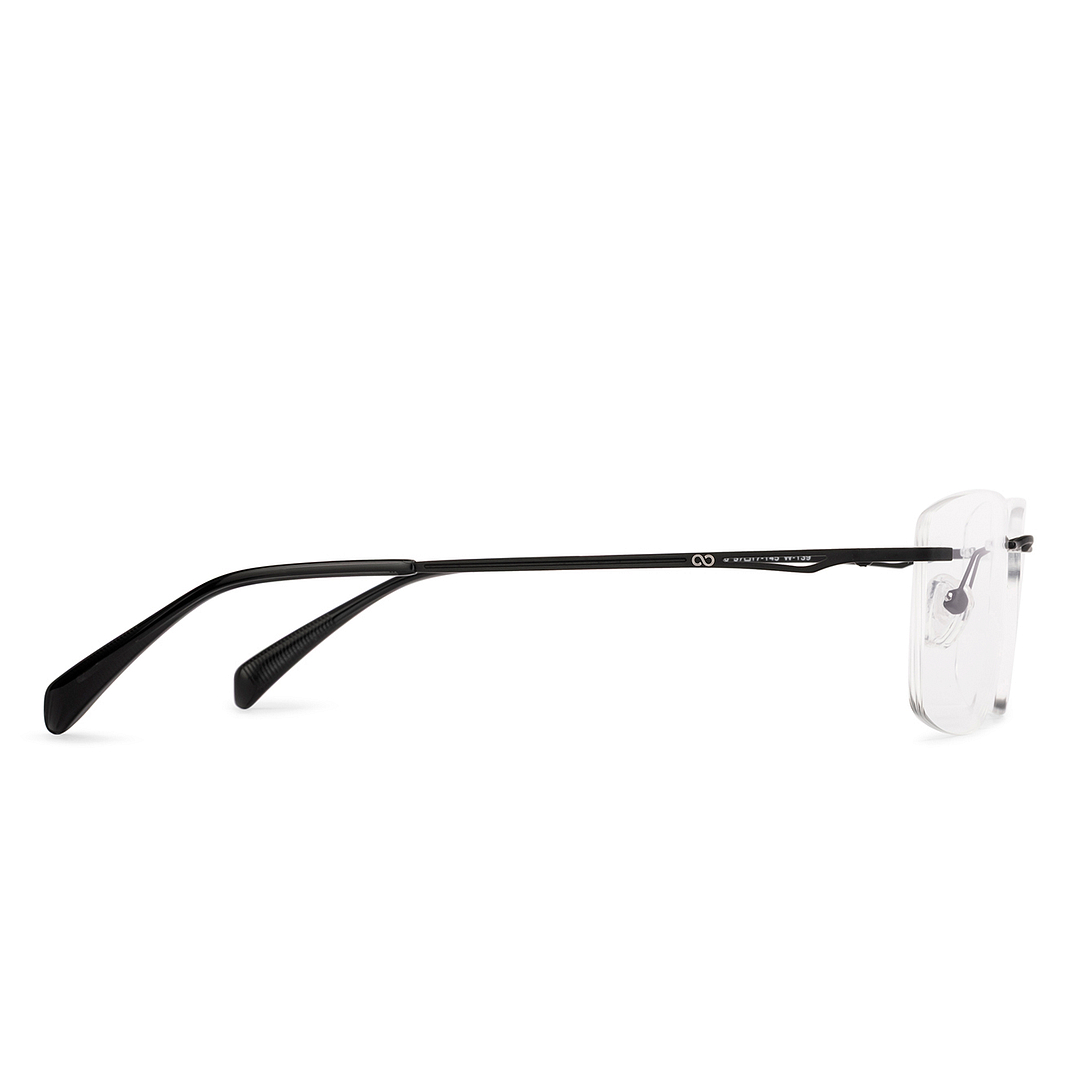 Vincent Chase MATTE BLACK Rimless Square left side