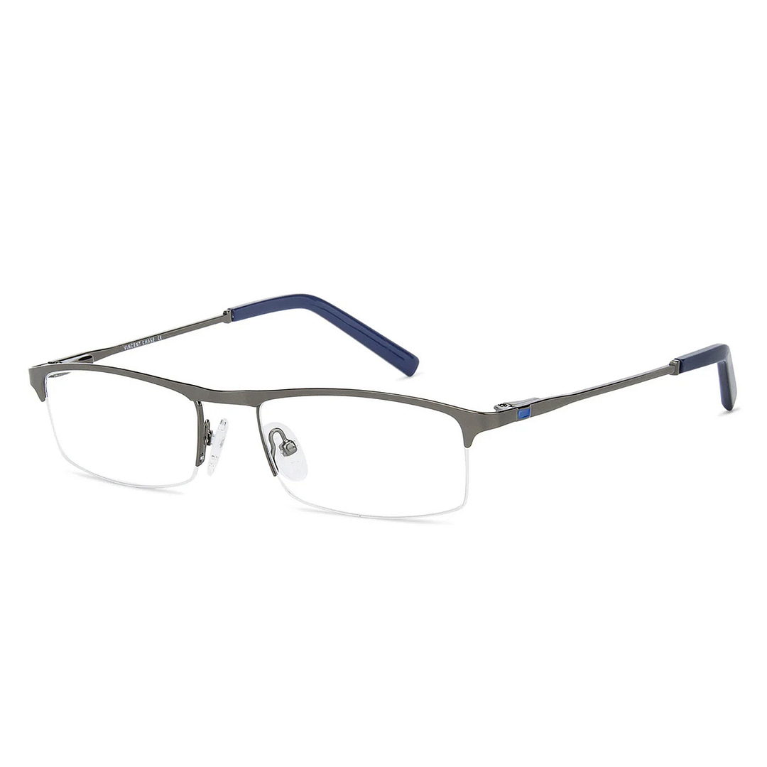 Vincent Chase Mid Gunmetal Half Rim Rectangle left side