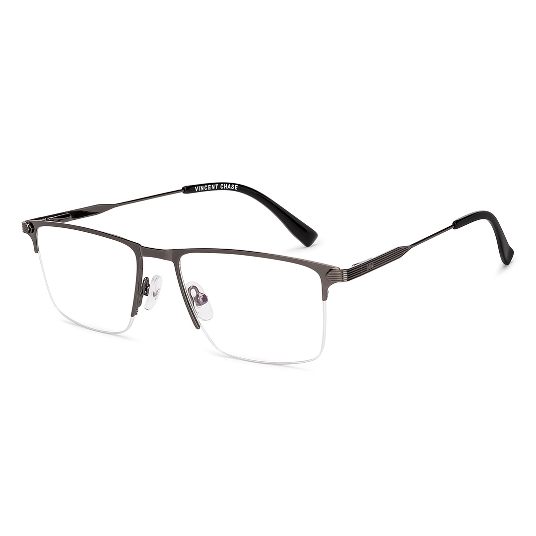 Buy Mid Gunmetal Half Rim Rectangle Vincent Chase HALFRIM VC