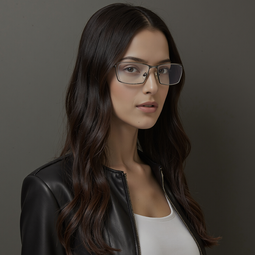 Vincent Chase Online Mid Gunmetal Half Rim Rectangle right side