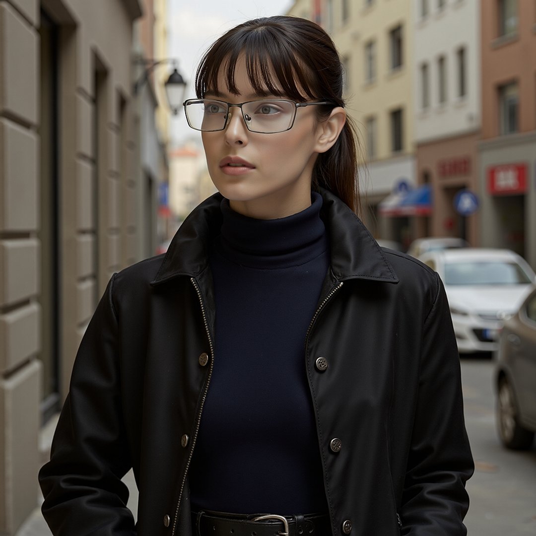 Vincent Chase Online Mid Gunmetal Half Rim Rectangle right side