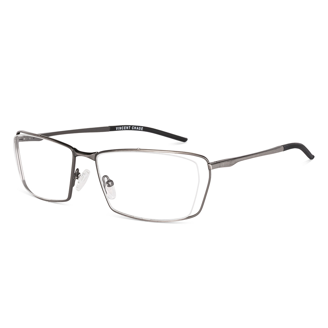 Vincent Chase Online Mid Gunmetal Half Rim Rectangle left side