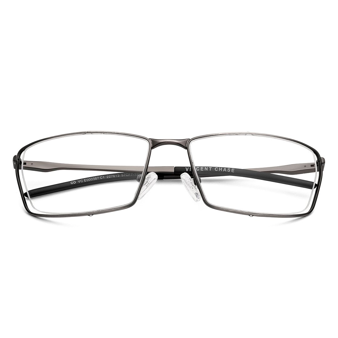 Vincent Chase Online Mid Gunmetal Half Rim Rectangle left side