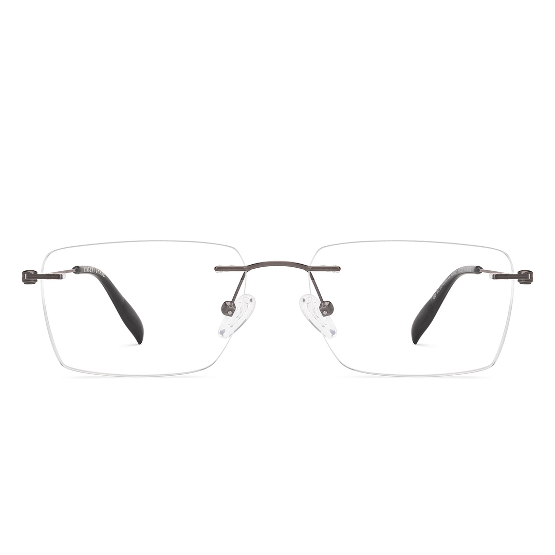 Buy Mid Gunmetal Rimless Rectangle Vincent Chase VC E000663