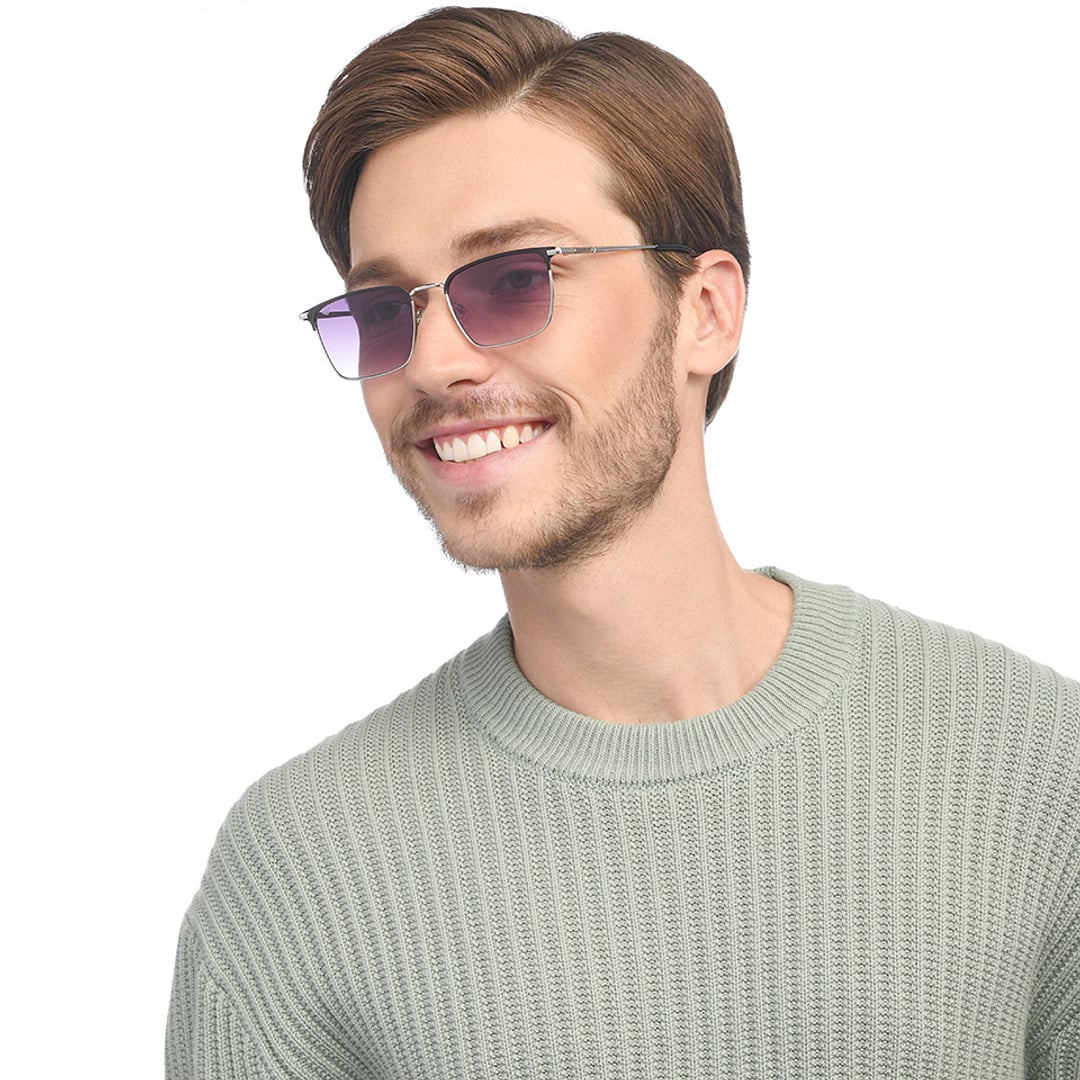 Vincent Chase Silver Full Rim Clubmaster left side