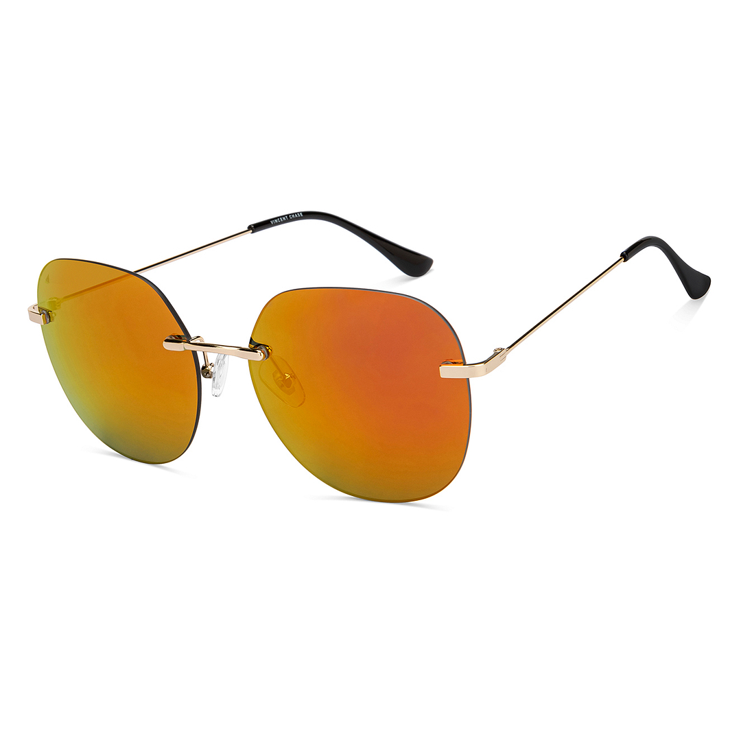 Vincent Chase Online Gold Rimless Round left side