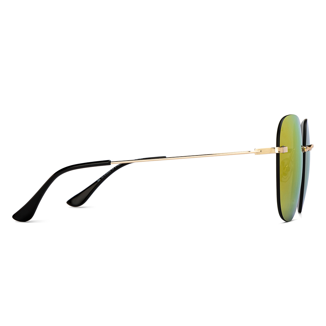 Vincent Chase Online Gold Rimless Round left side