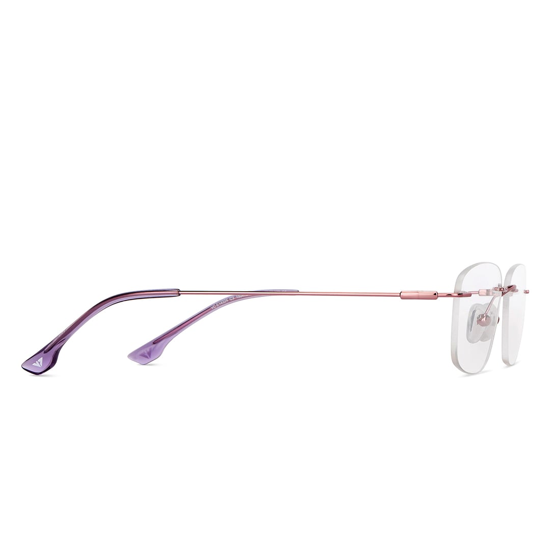 Vincent Chase Pink Rimless Rectangle left side