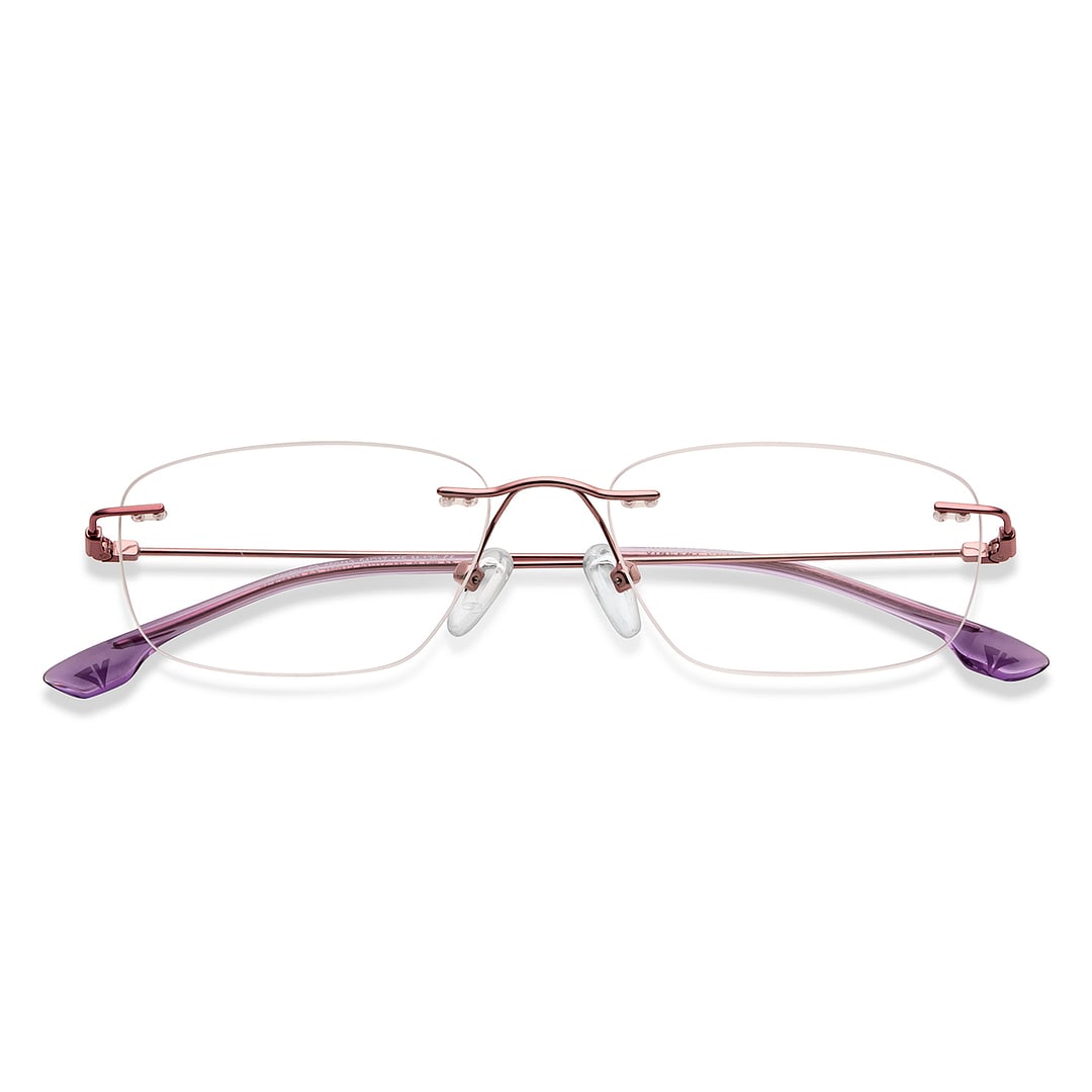 Vincent Chase Pink Rimless Rectangle left side