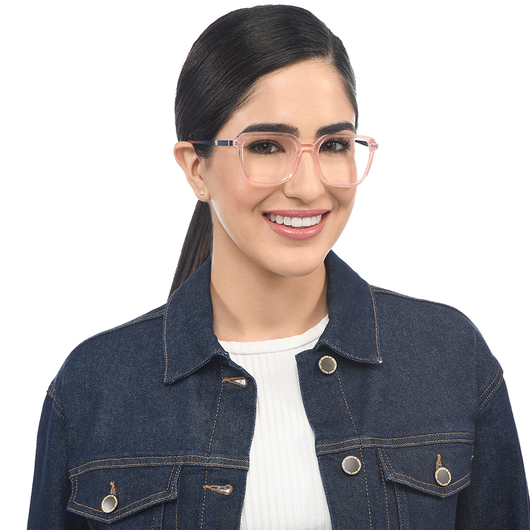 Vincent Chase Pink Transparent Full Rim Square left side