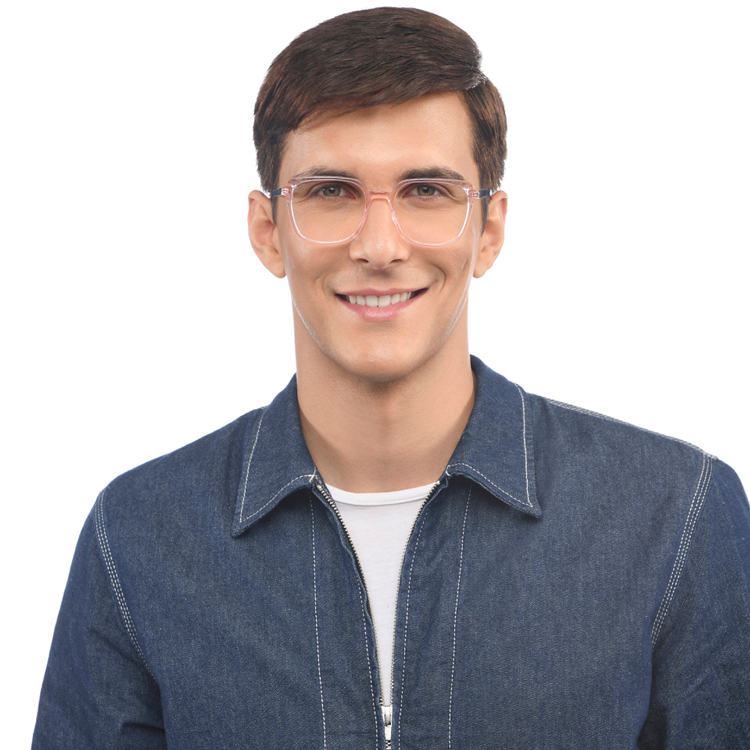 Vincent Chase Pink Transparent Full Rim Square right side