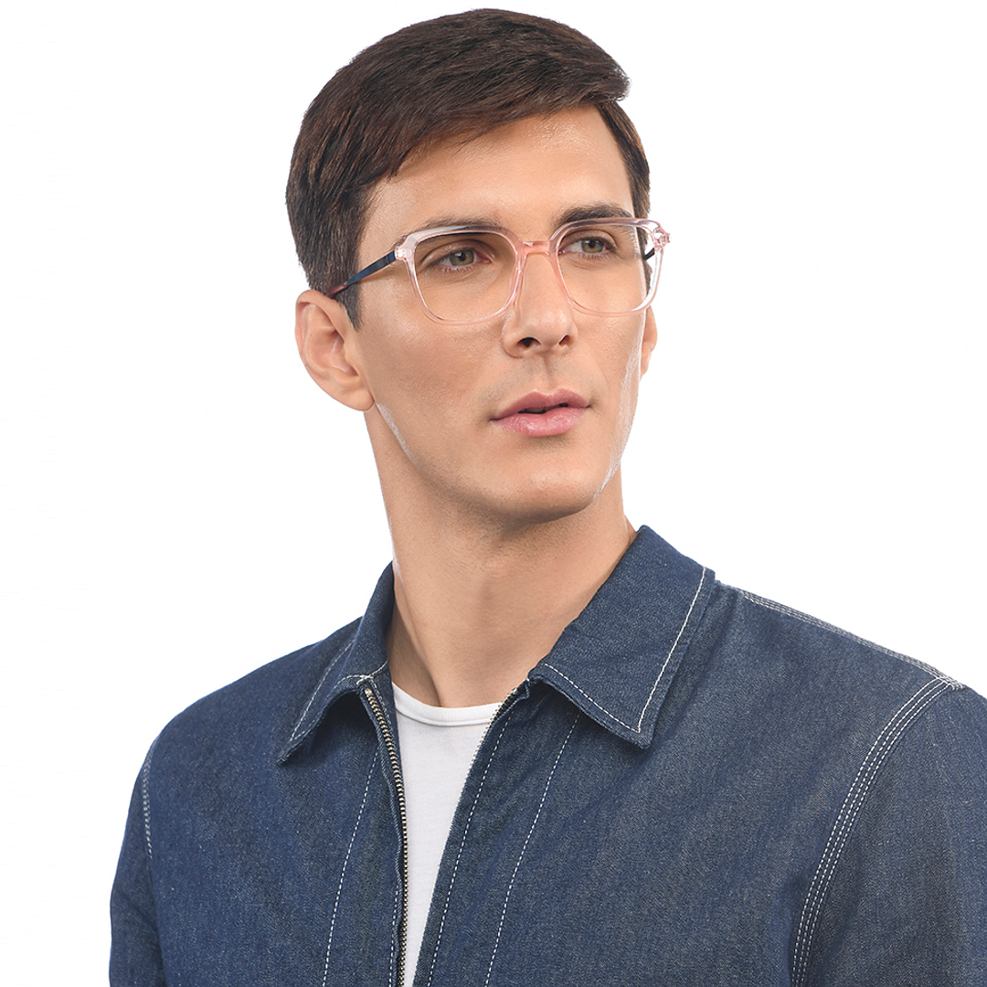 Vincent Chase Pink Transparent Full Rim Square left side