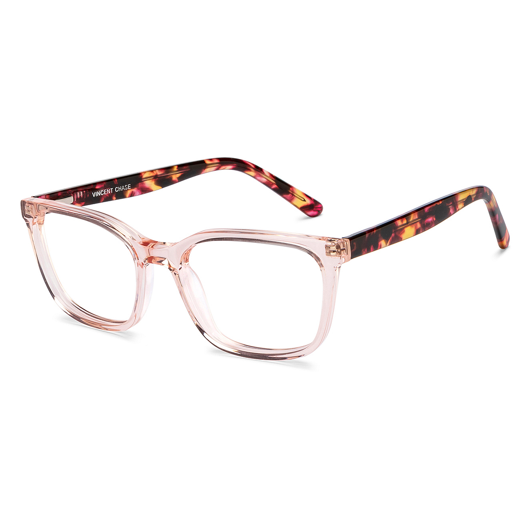 Vincent Chase Pink Transparent Full Rim Cat Eye left side