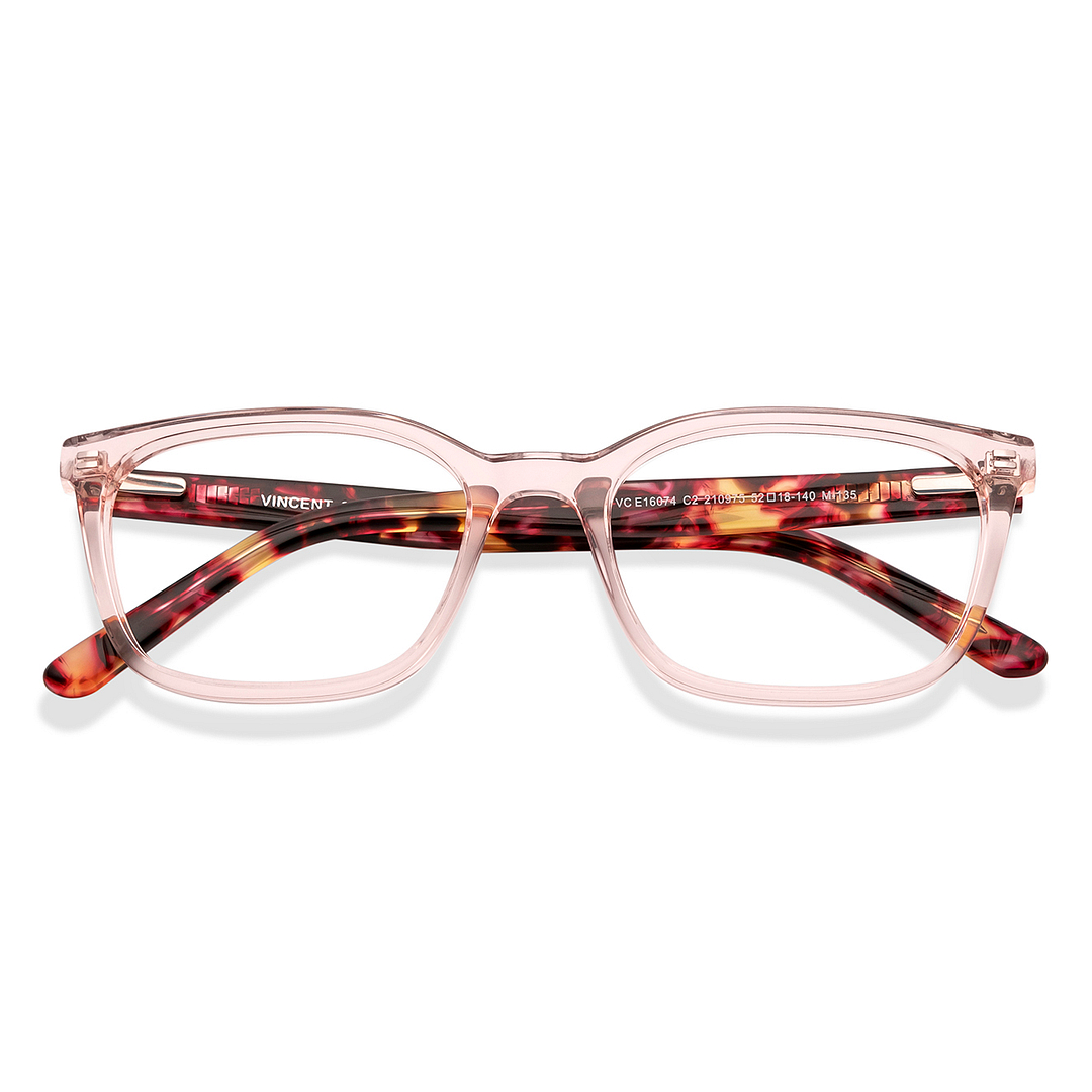 Vincent Chase Pink Transparent Full Rim Cat Eye left side