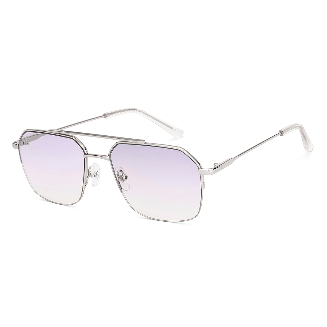 Buy Purple Gradient Silver Half Rim Square Vincent Chase METAL SUN