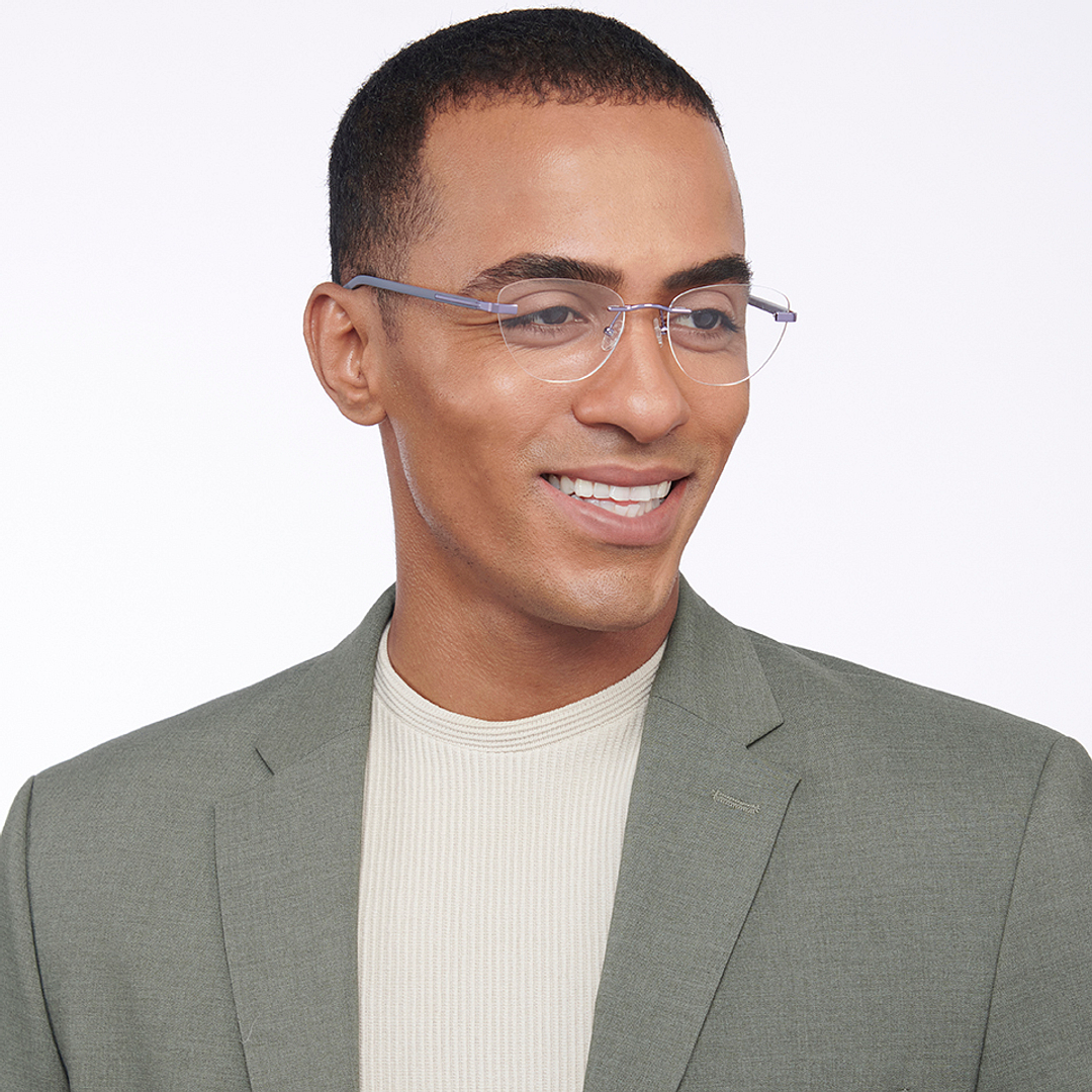 Vincent Chase Online Purple Rimless Cat Eye right side