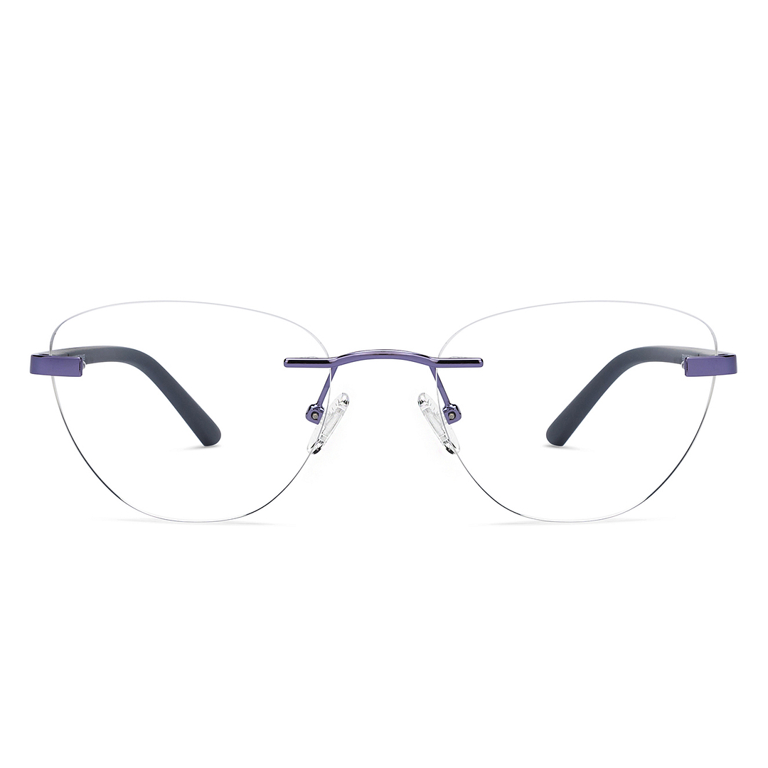 Vincent Chase Online Purple Rimless Cat Eye left side