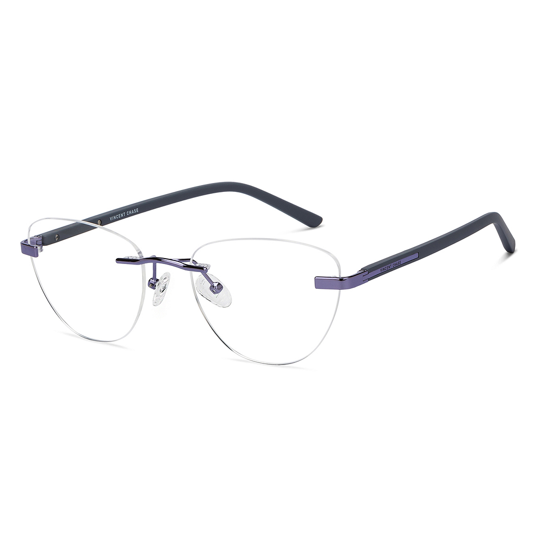 Vincent Chase Online Purple Rimless Cat Eye right side