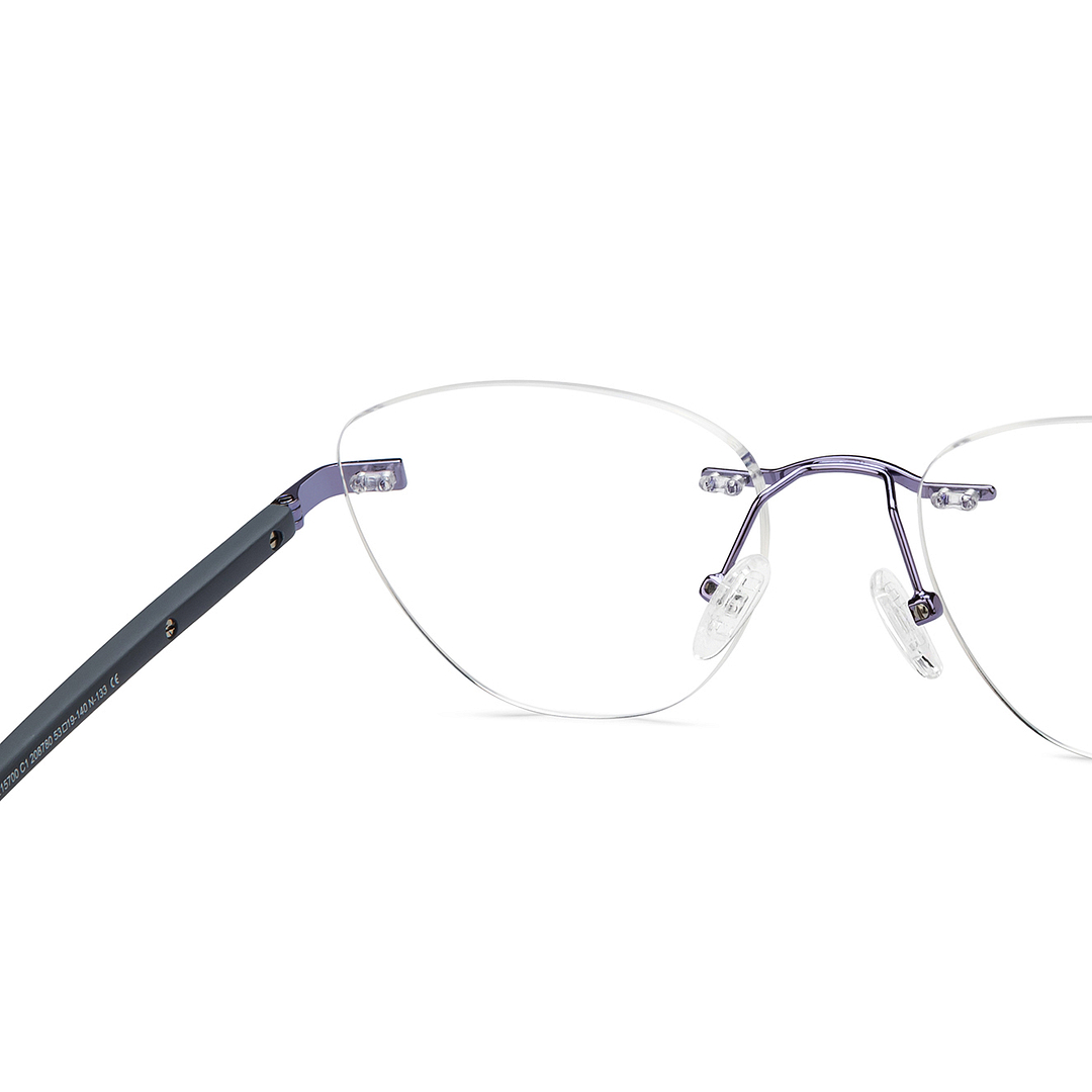 Vincent Chase Online Purple Rimless Cat Eye right side