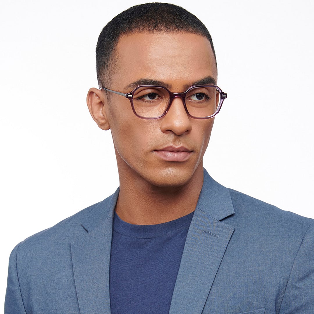 Vincent Chase Online Purple Transparent Full Rim Geometric left side