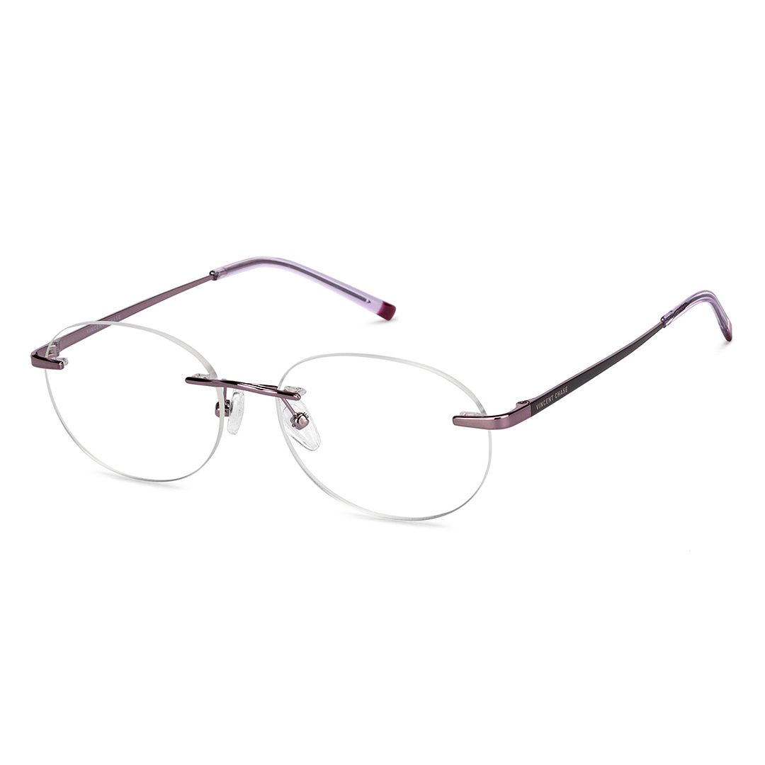 Vincent Chase Online Purple Rimless Round right side