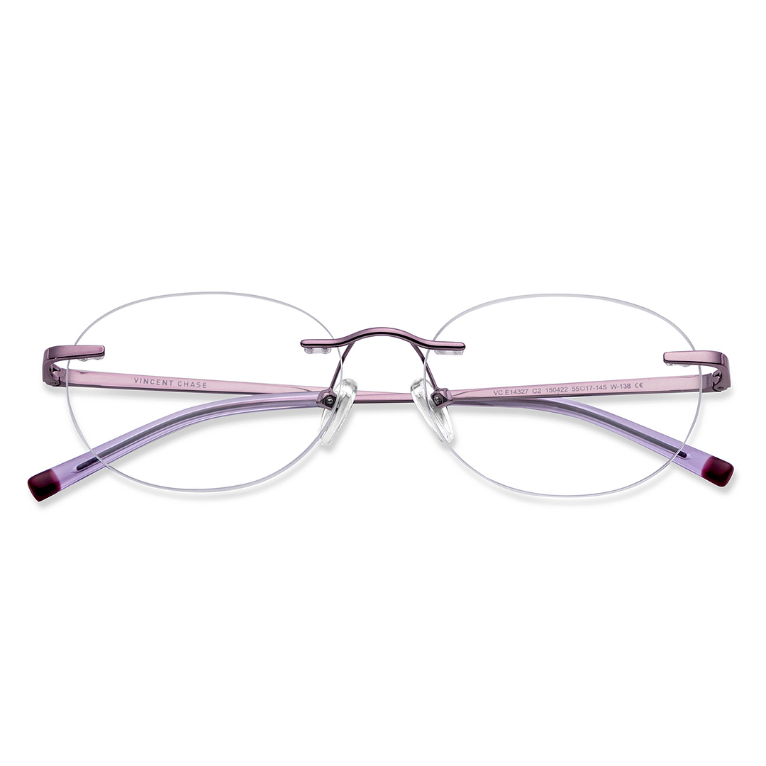Vincent Chase Online Purple Rimless Round left side
