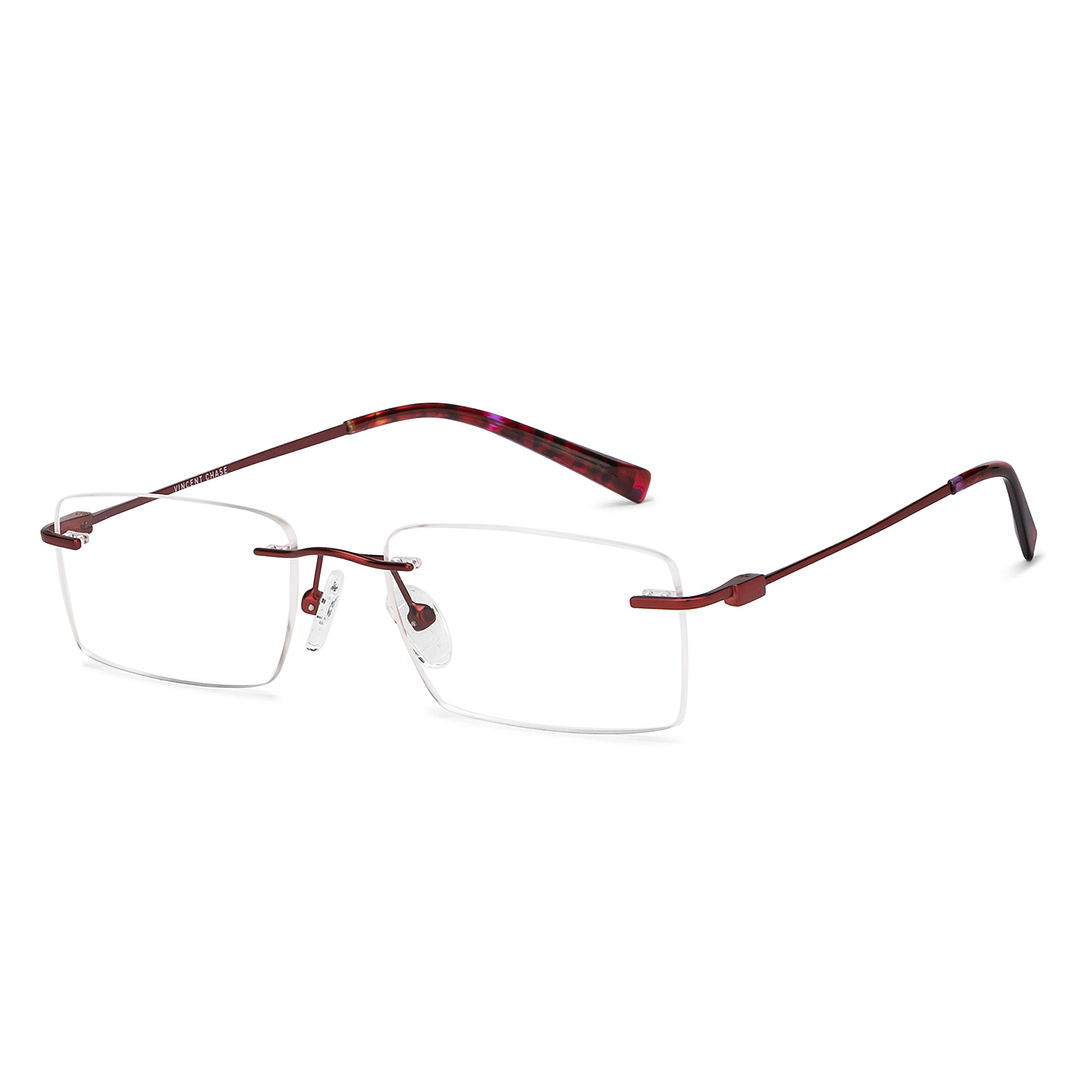 Vincent Chase Online Red Rimless Rectangle right side