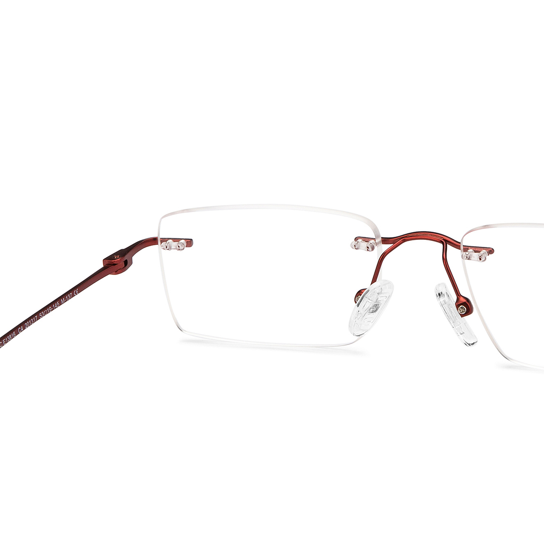Vincent Chase Online Red Rimless Rectangle right side