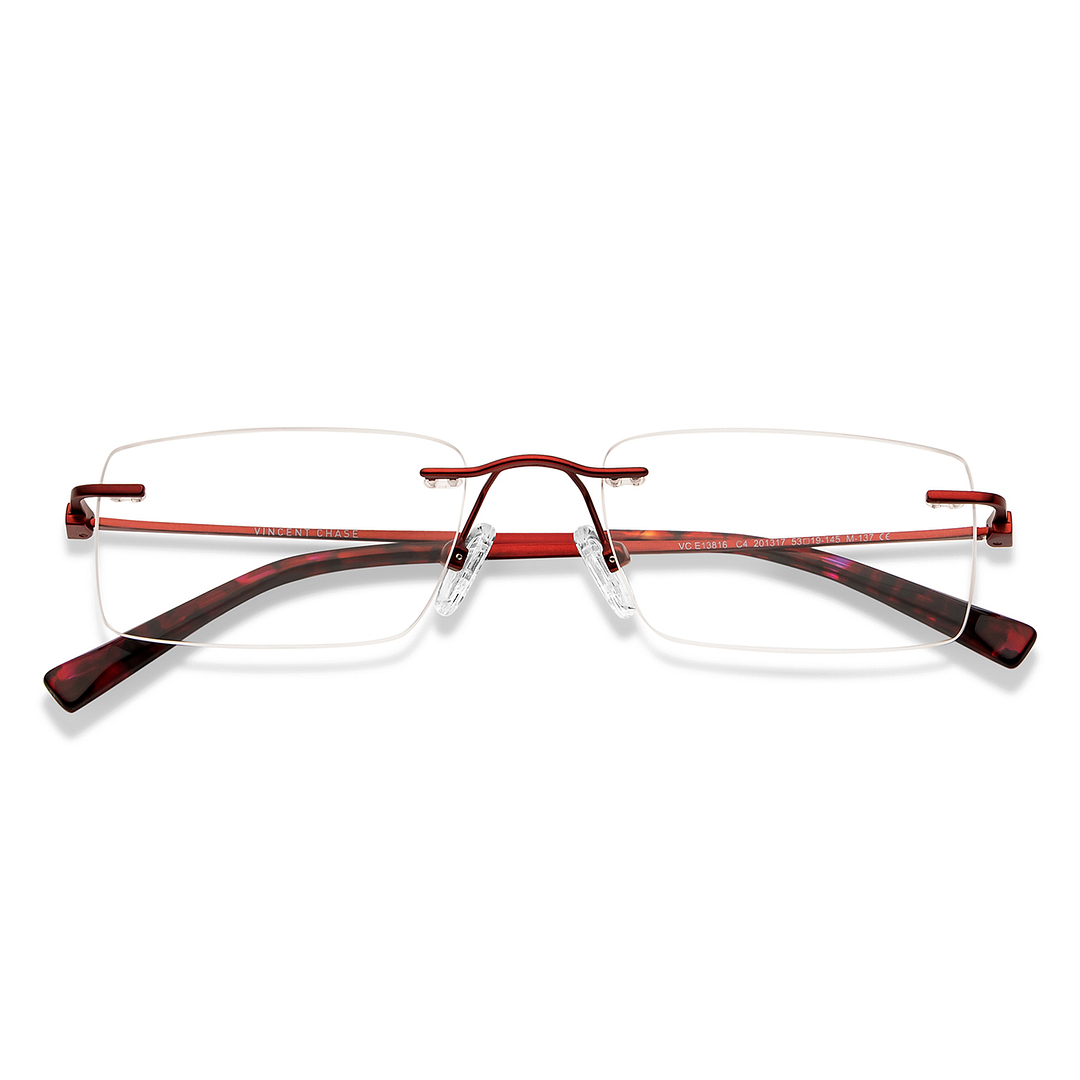 Vincent Chase Online Red Rimless Rectangle left side