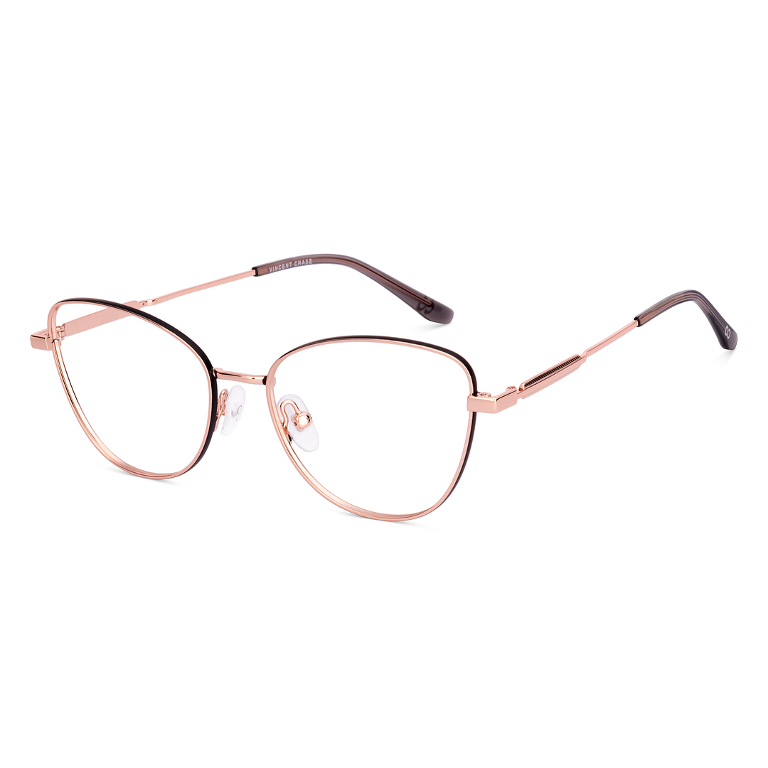 Vincent Chase Rose Gold Full Rim Cat Eye left side