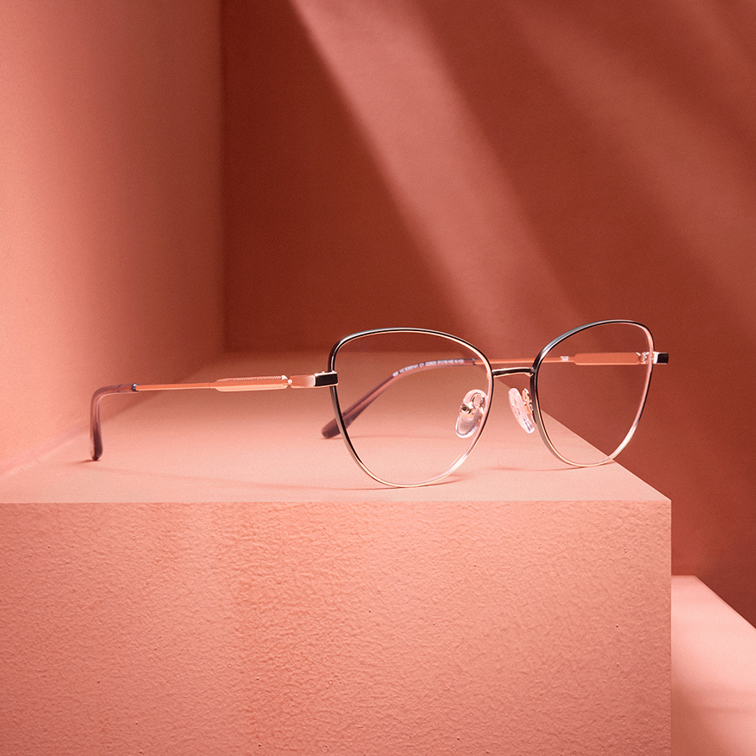 Vincent Chase Rose Gold Full Rim Cat Eye left side