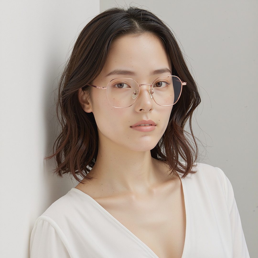 Vincent Chase Online Rose Gold Full Rim Geometric left side