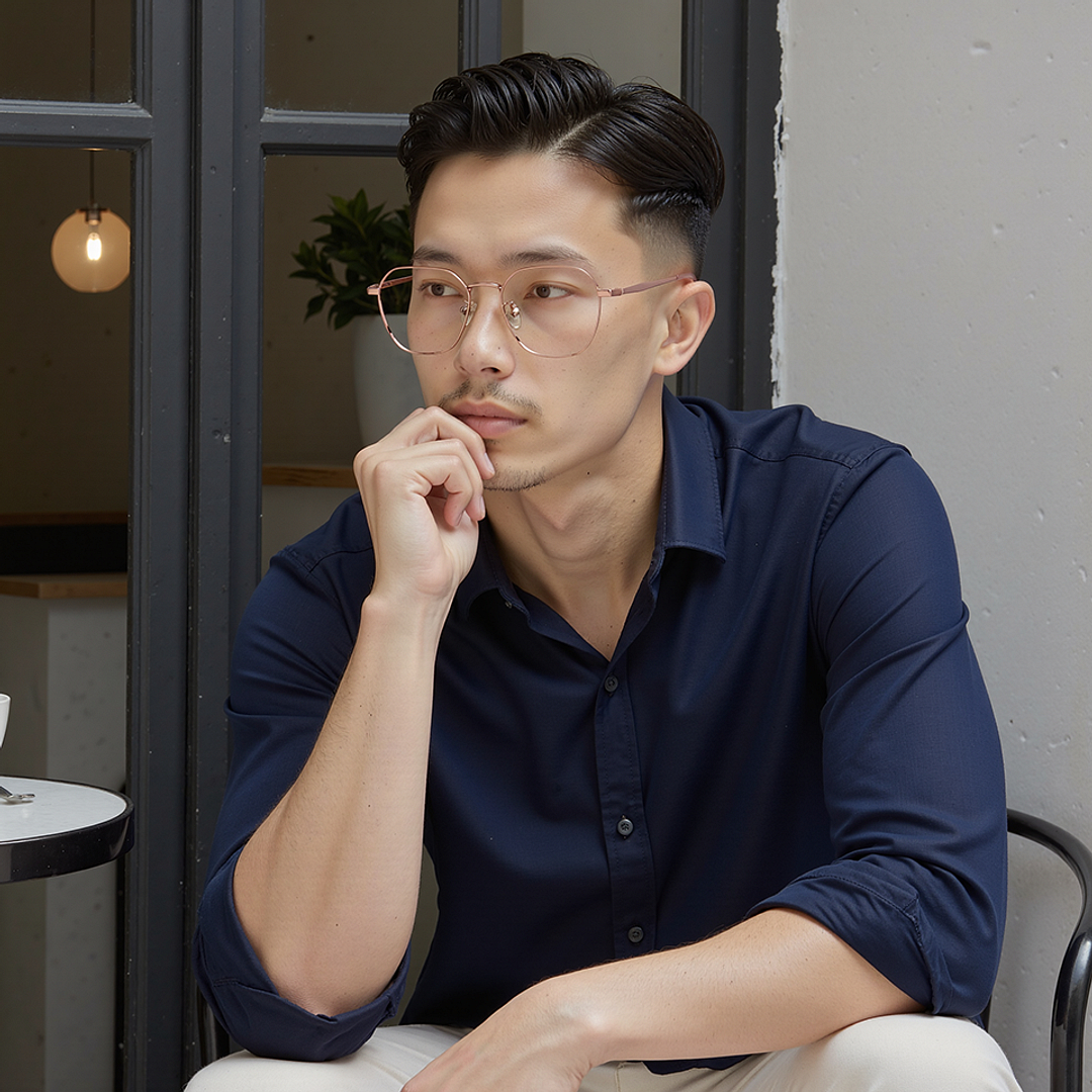 Vincent Chase Online Rose Gold Full Rim Geometric left side