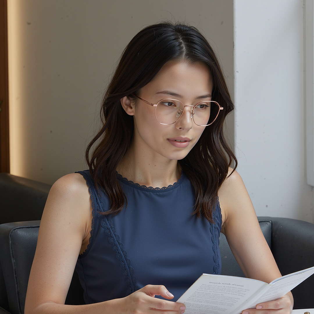 Vincent Chase Online Rose Gold Full Rim Geometric right side