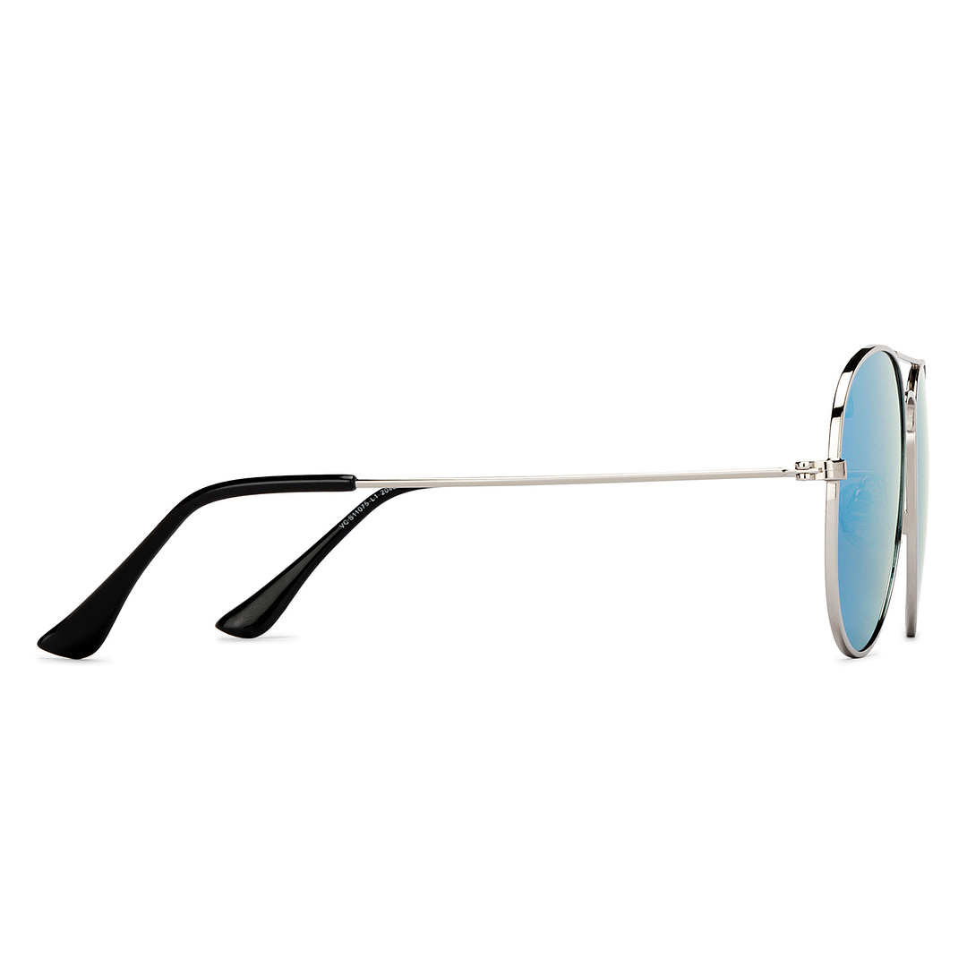 Vincent Chase Online Silver Full Rim Aviator left side