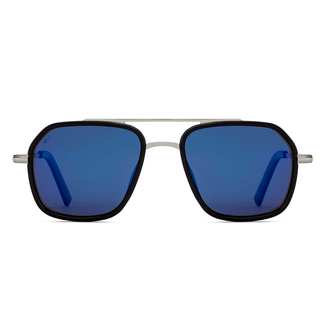 Buy Silver Black Blue Mirror Full Rim Rectangle Square Vincent