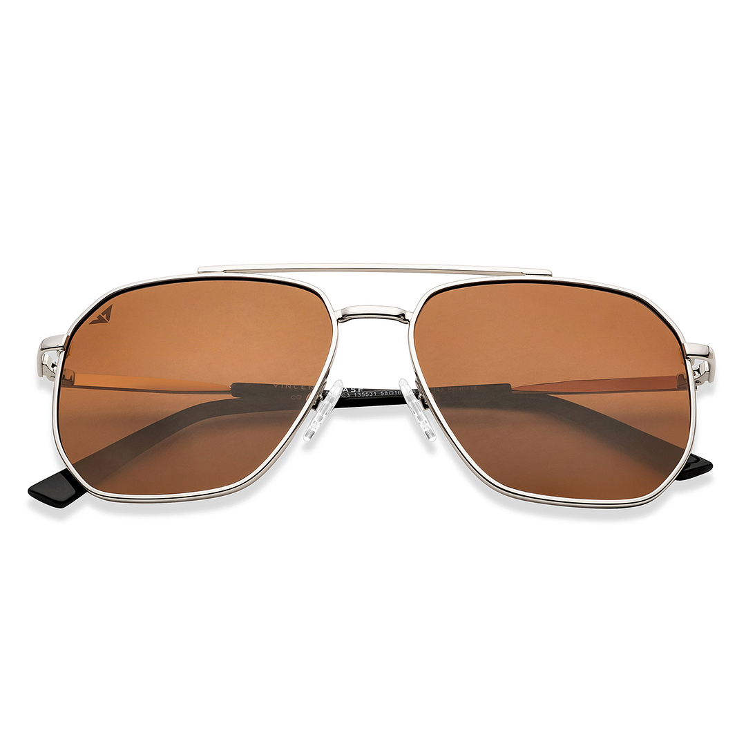 Vincent Chase Polarized Silver Full Rim Square right side