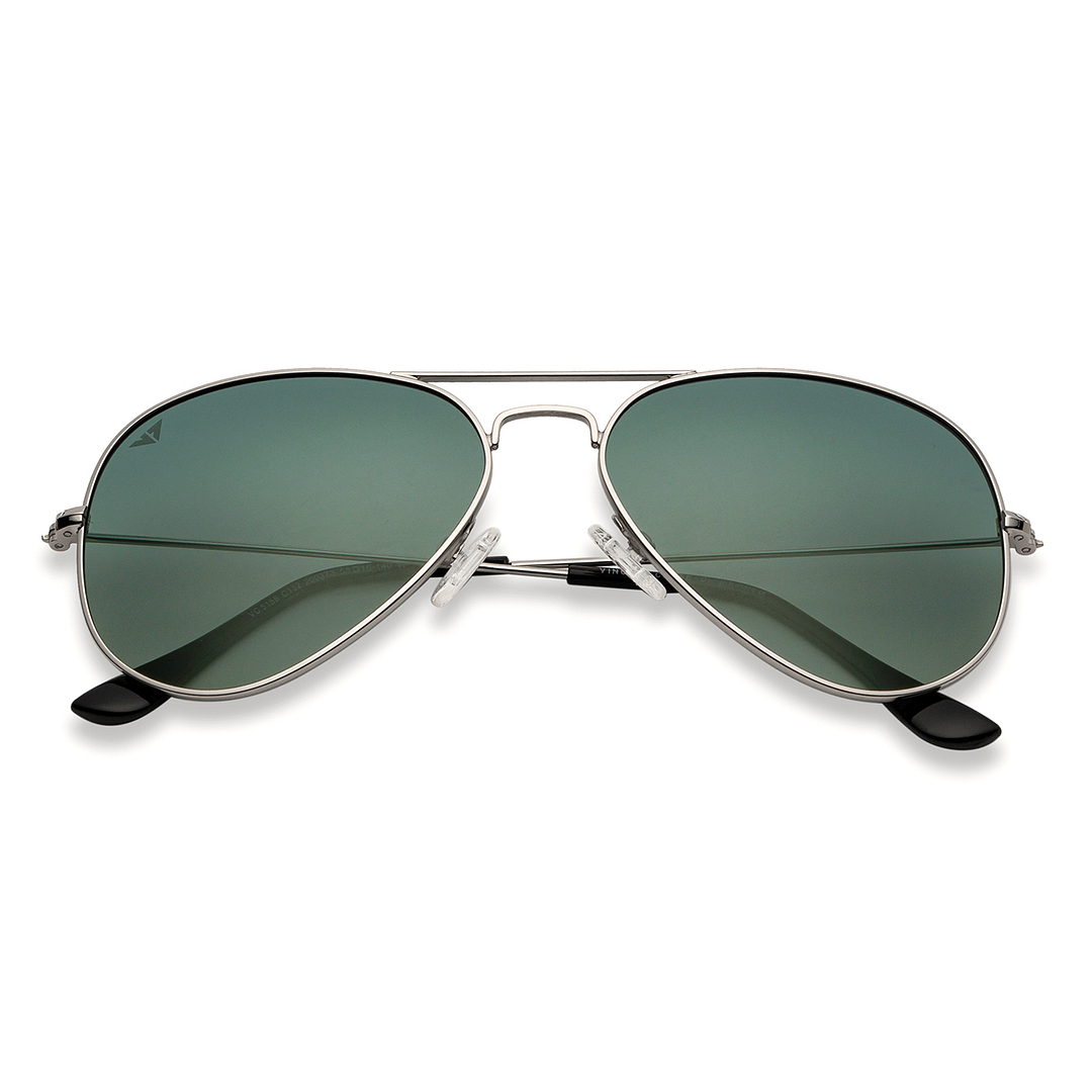 Vincent Chase Online Silver Full Rim Aviator left side