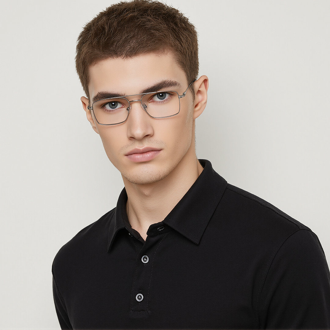 Vincent Chase Online Silver Full Rim Rectangle left side