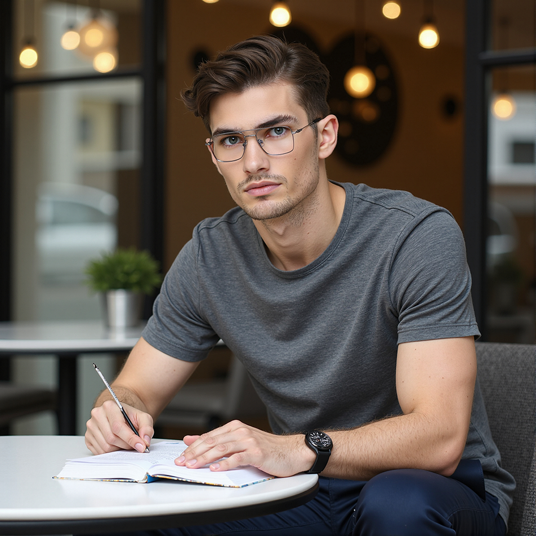 Vincent Chase Online Silver Full Rim Rectangle left side